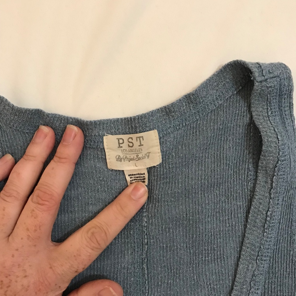 Project Social T Light Blue Ribbed Tank Top - Picture 6 of 6